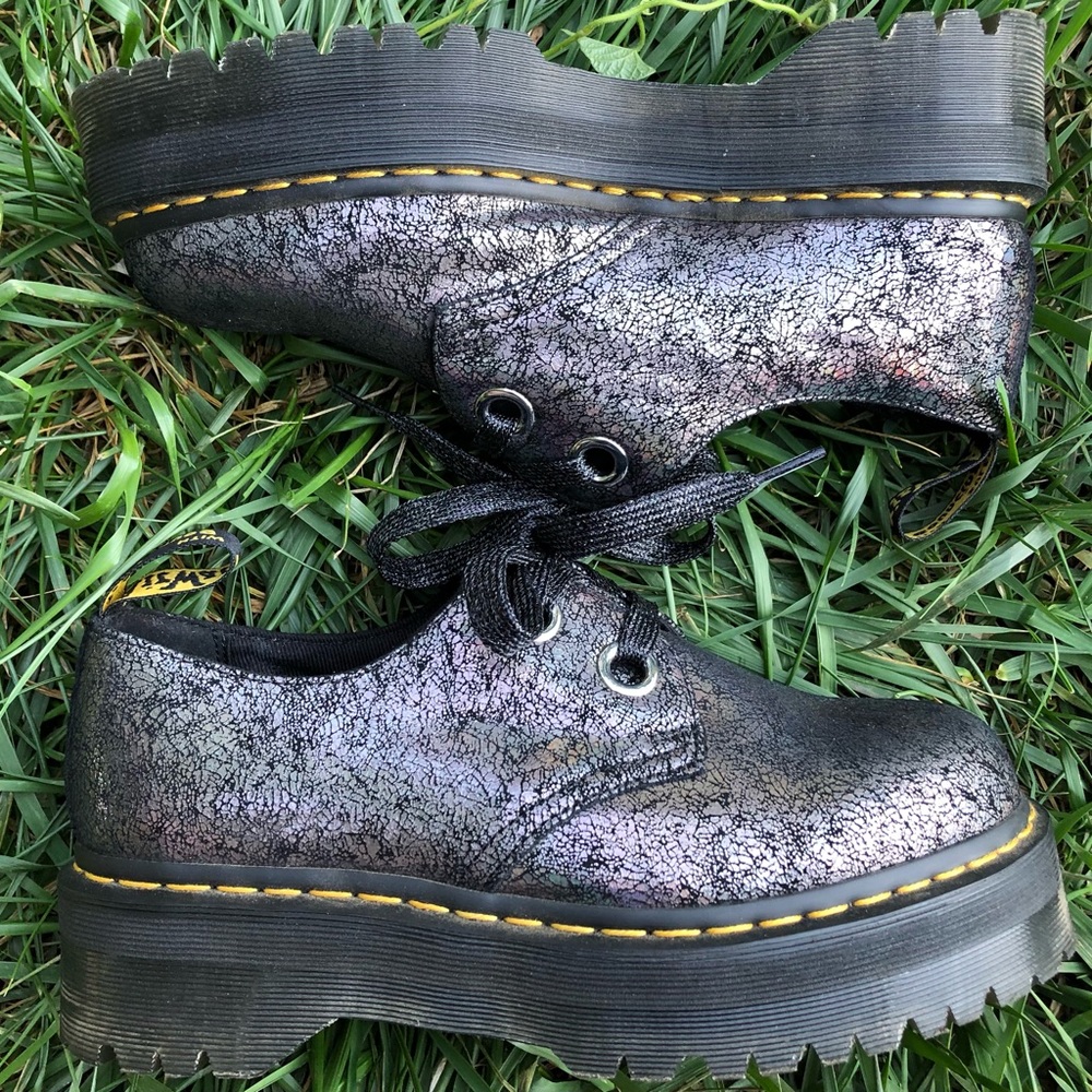 Dr. Martens Holly Iridescent Crackle Platform Shoes - Picture 5 of 9